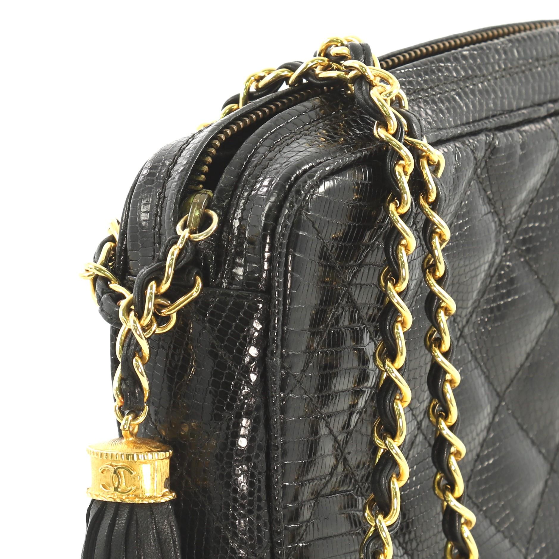 Chanel Vintage Tassel Camera Bag Lizard Small (petit) 1