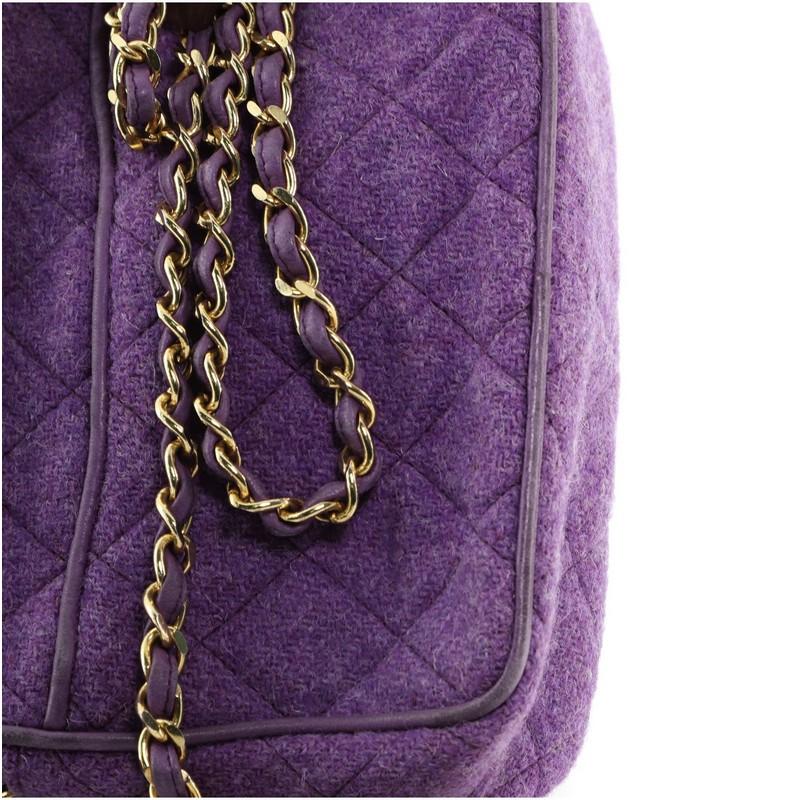 Chanel Vintage Tassel Camera Bag Quilted Tweed Small 2