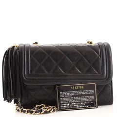 Chanel Vintage Tassel Flap Bag Quilted Lambskin Mini