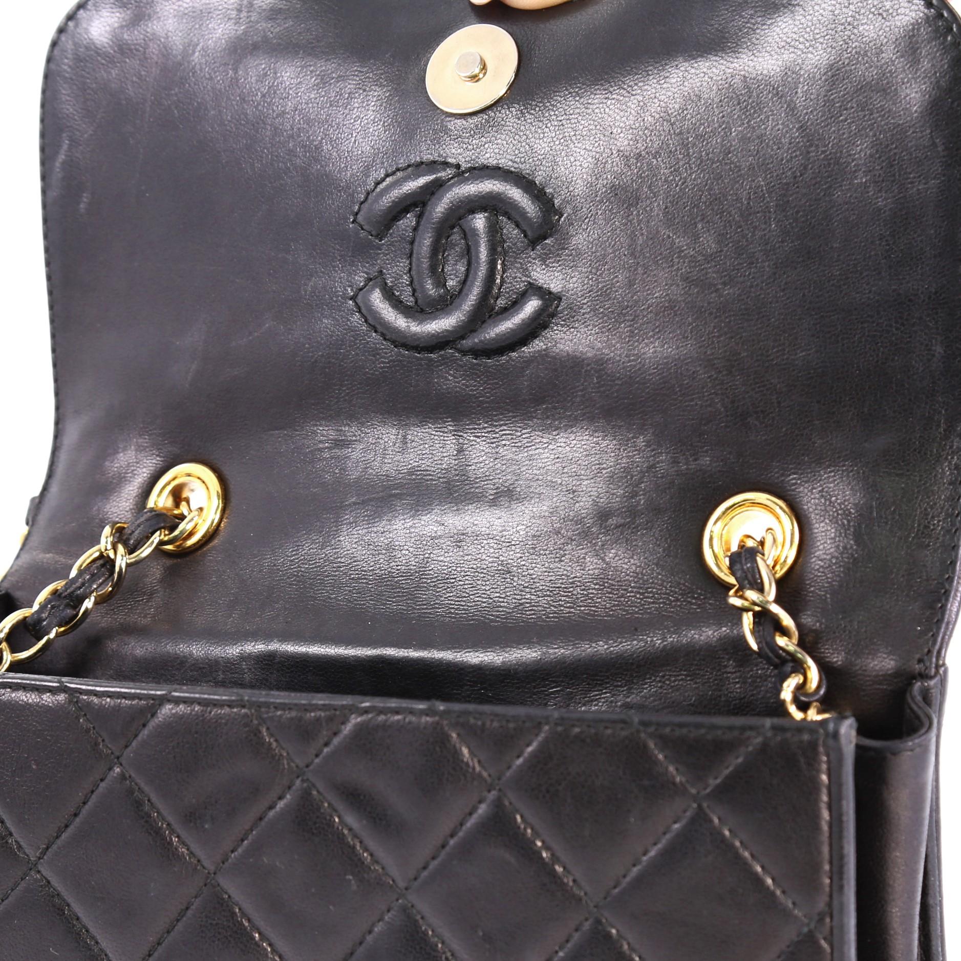 Chanel Vintage Tassel Flap Bag Quilted Lambskin Mini 1