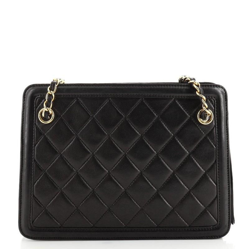 Chanel Vintage Tassel Shoulder Bag Quilted Leather Small In Good Condition In NY, NY
