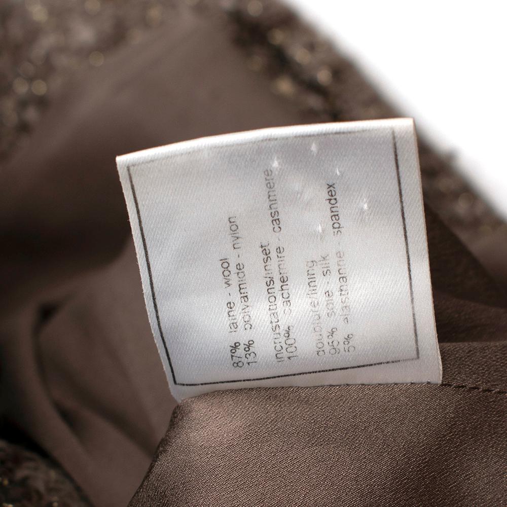 Chanel Vintage Taupe Wool Blend Tweed Jacket - Size US 10 1