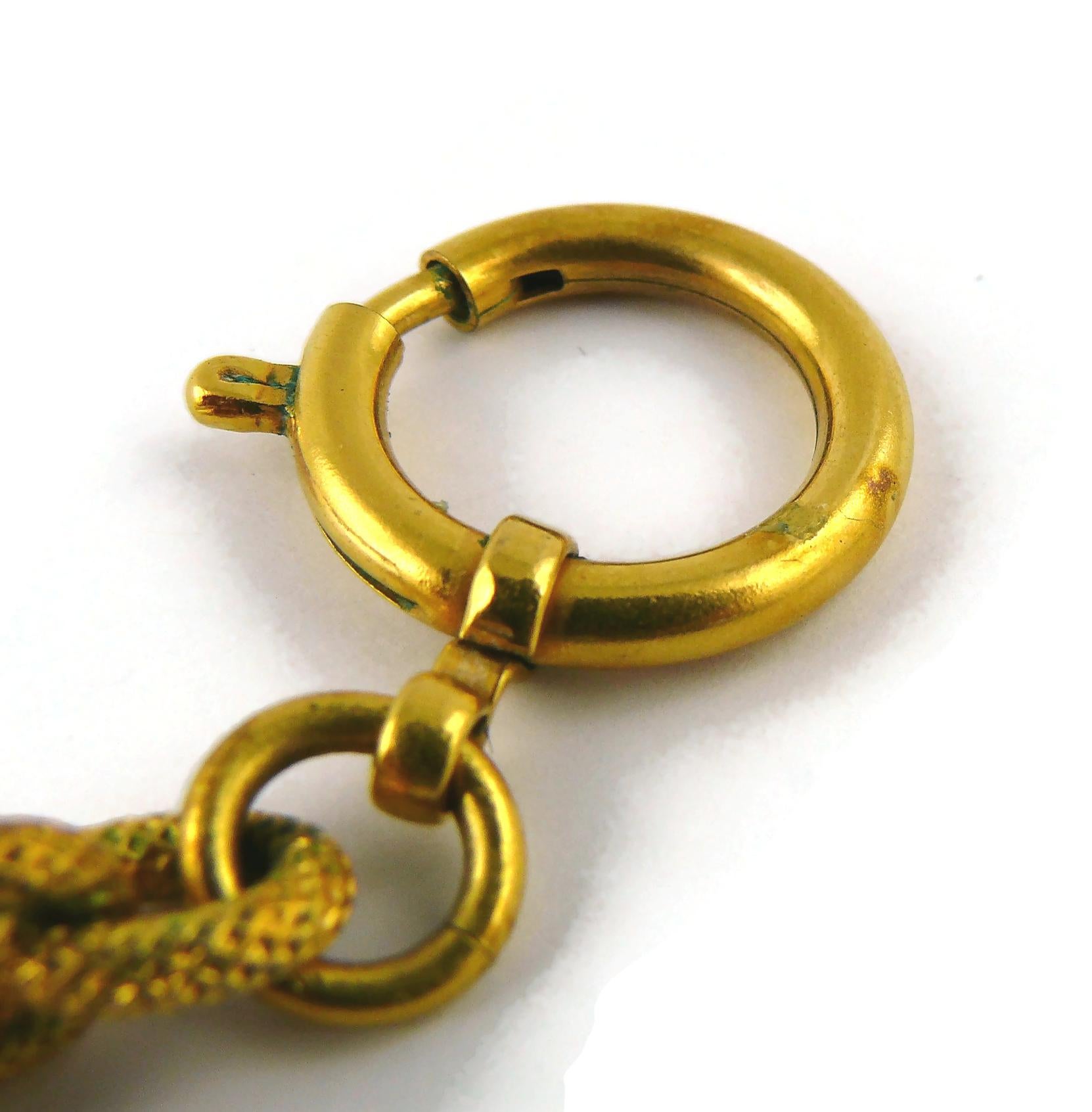 Chanel Vintage Textured Gold Toned CC Pendant Necklace, 1993 For Sale 8