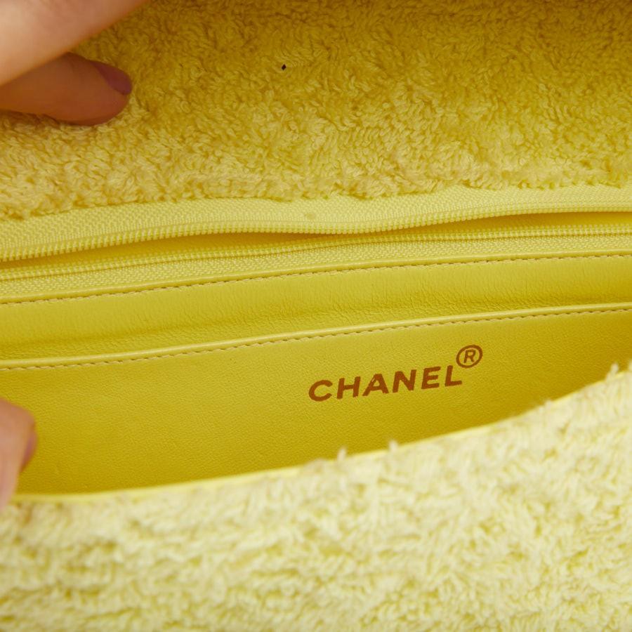 CHANEL Vintage Timeless Bag in Yellow Terrycloth 4