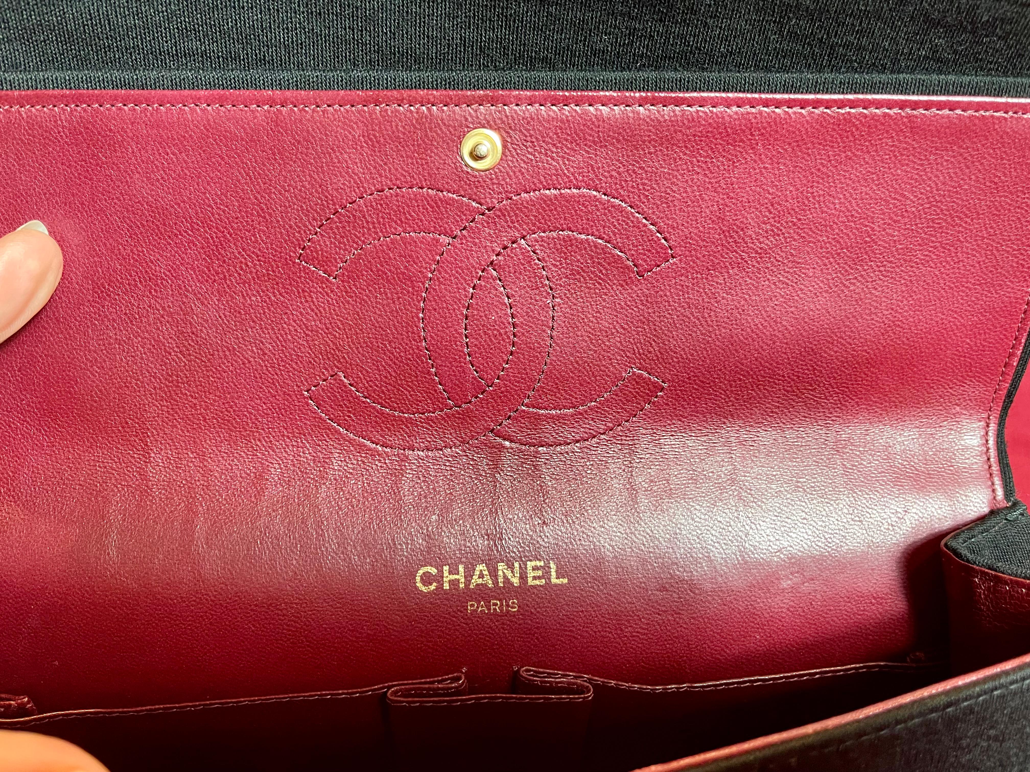 Chanel Vintage, Timeless Black Quilted Jersey Handbag 1