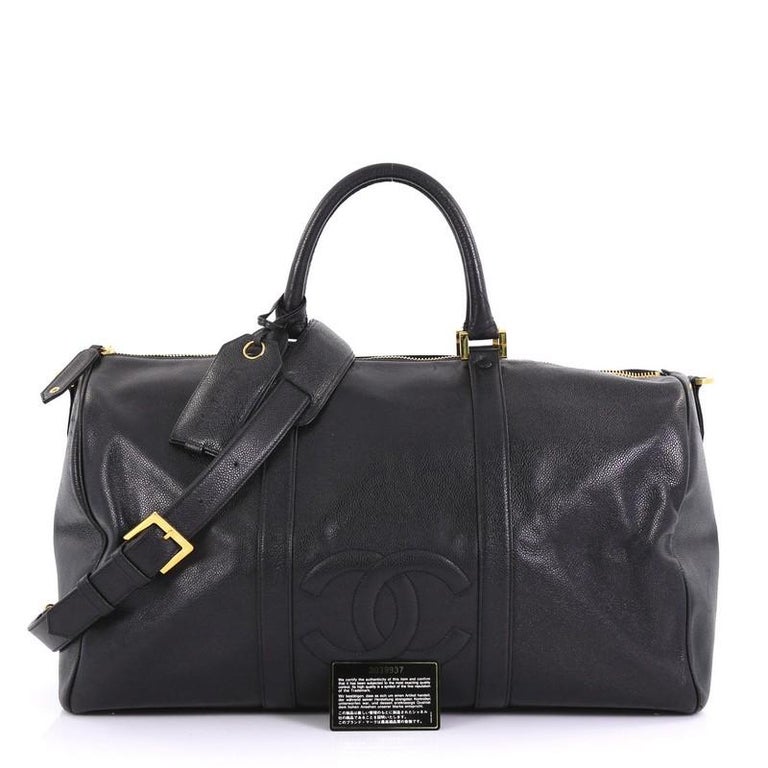 Chanel Vintage Timeless Boston Bag Caviar Large at 1stDibs