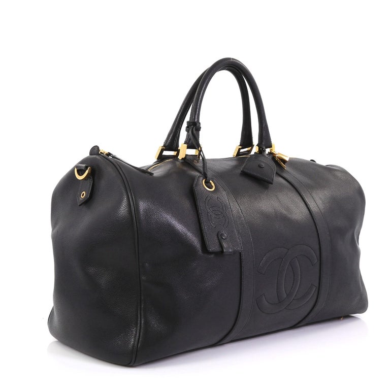 Chanel Vintage Timeless Boston Bag Caviar Large at 1stDibs