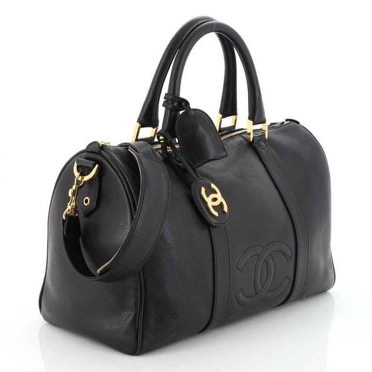 Chanel Vintage Timeless Boston Bag Caviar Medium at 1stDibs