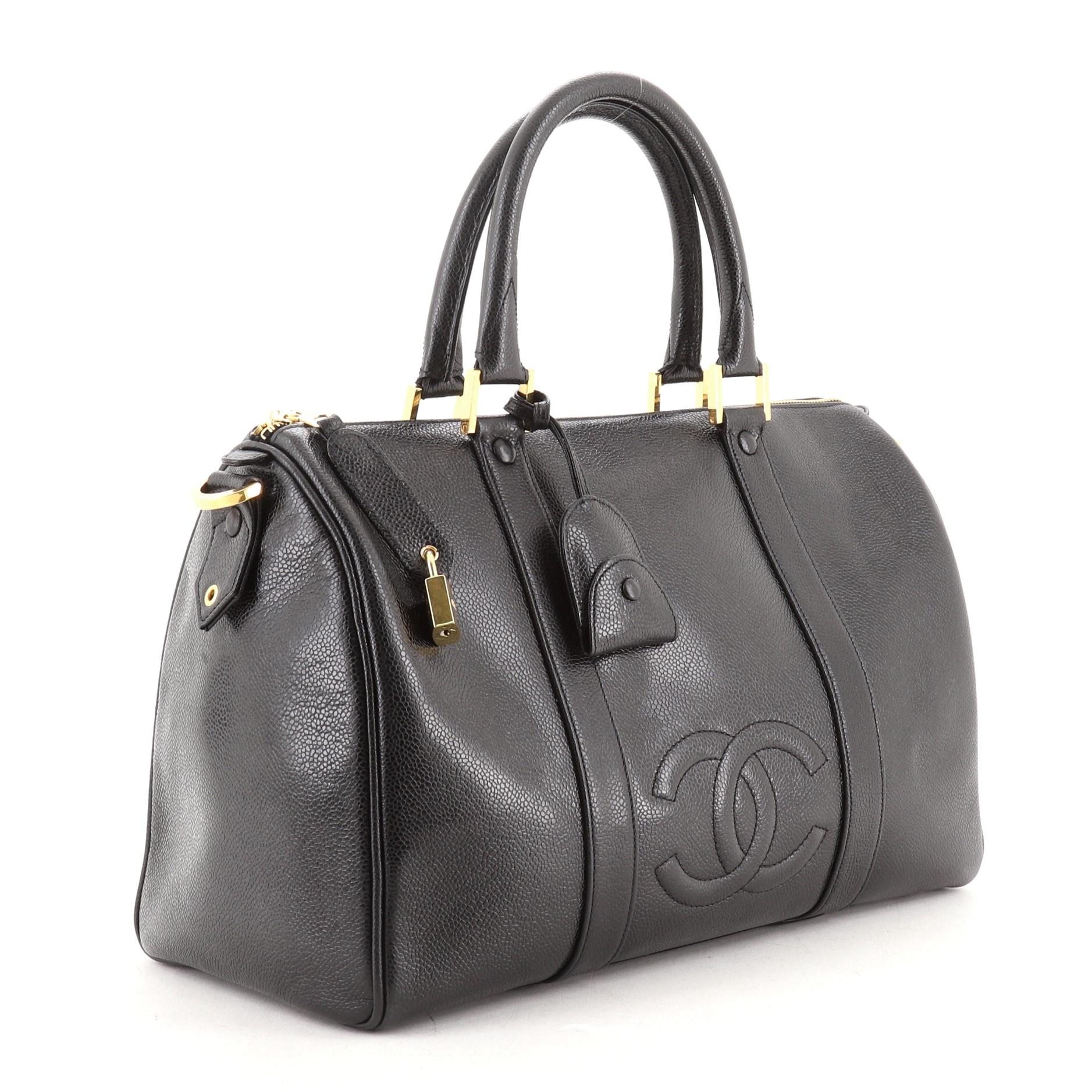 Black Chanel Vintage Timeless Boston Bag Caviar Medium