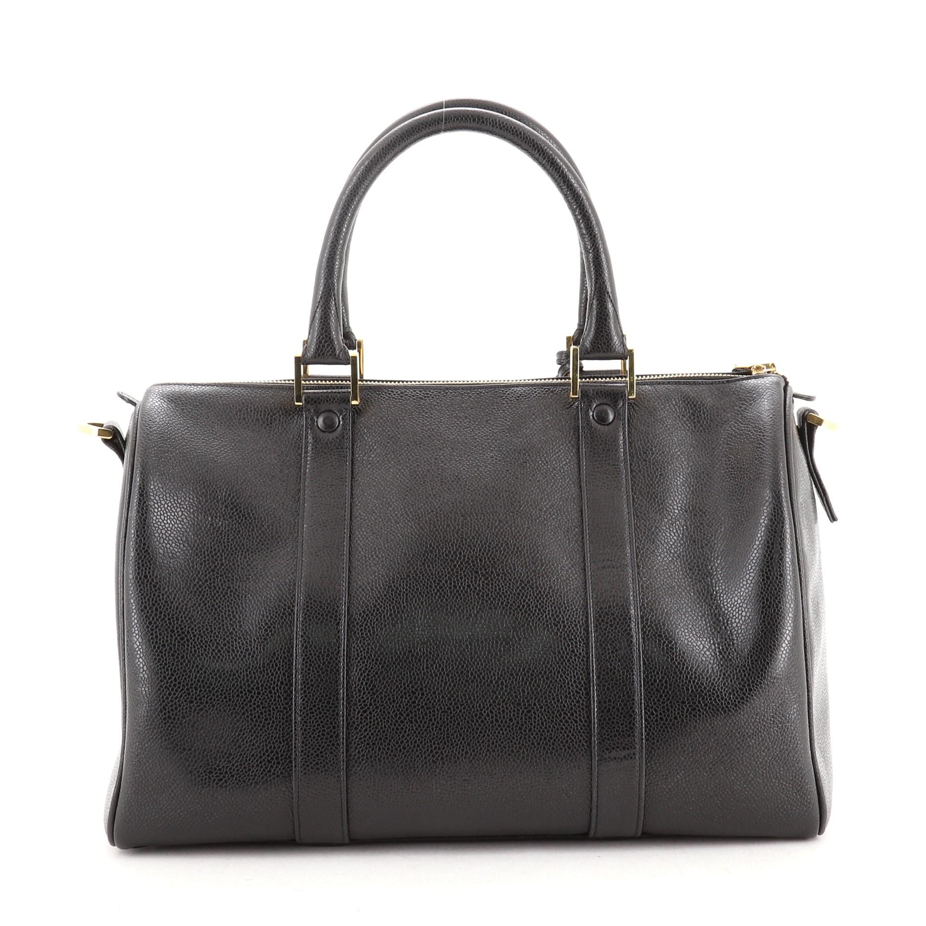 Chanel Vintage Timeless Boston Bag Caviar Medium In Good Condition In NY, NY