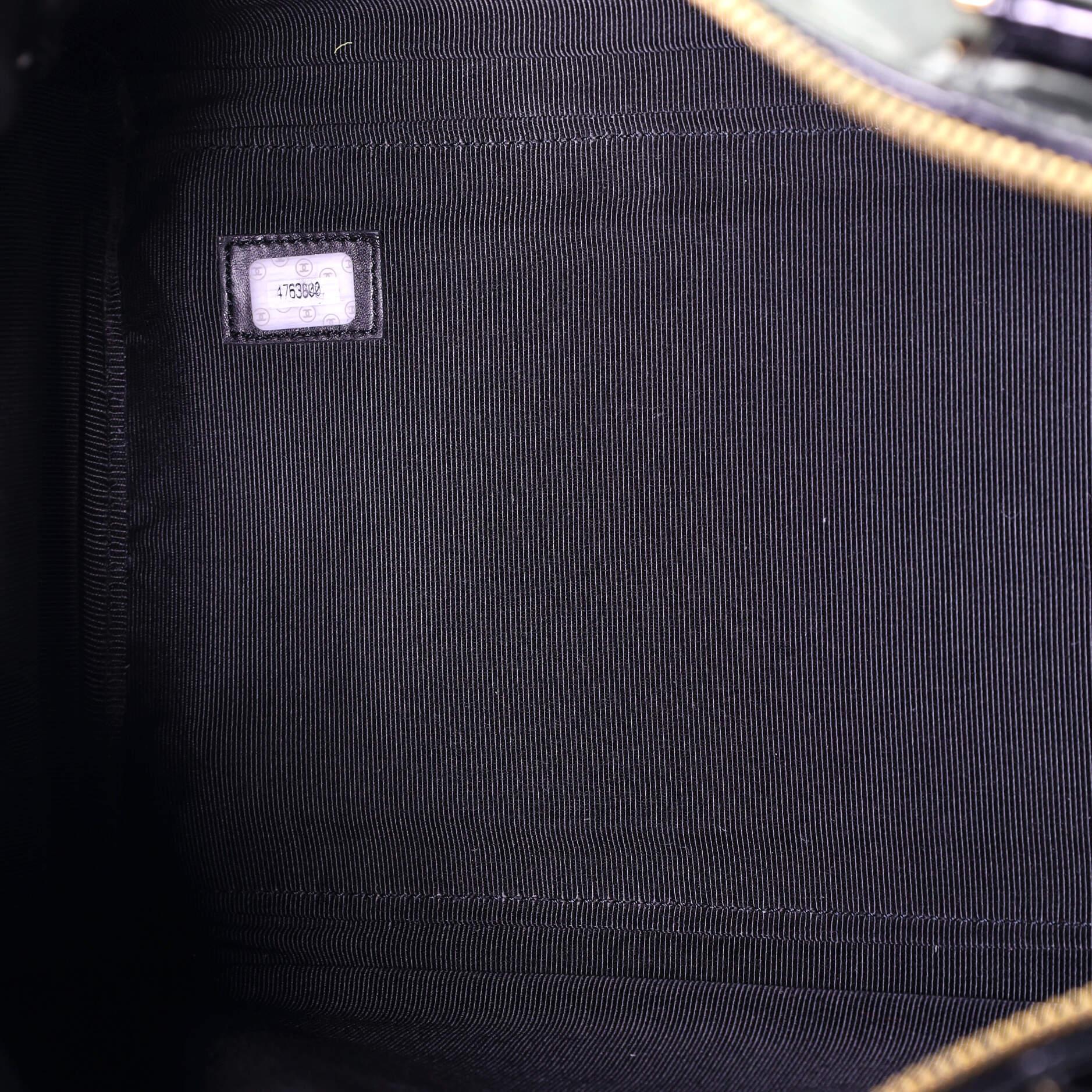 Black Chanel Vintage Timeless Boston Bag Patent Medium