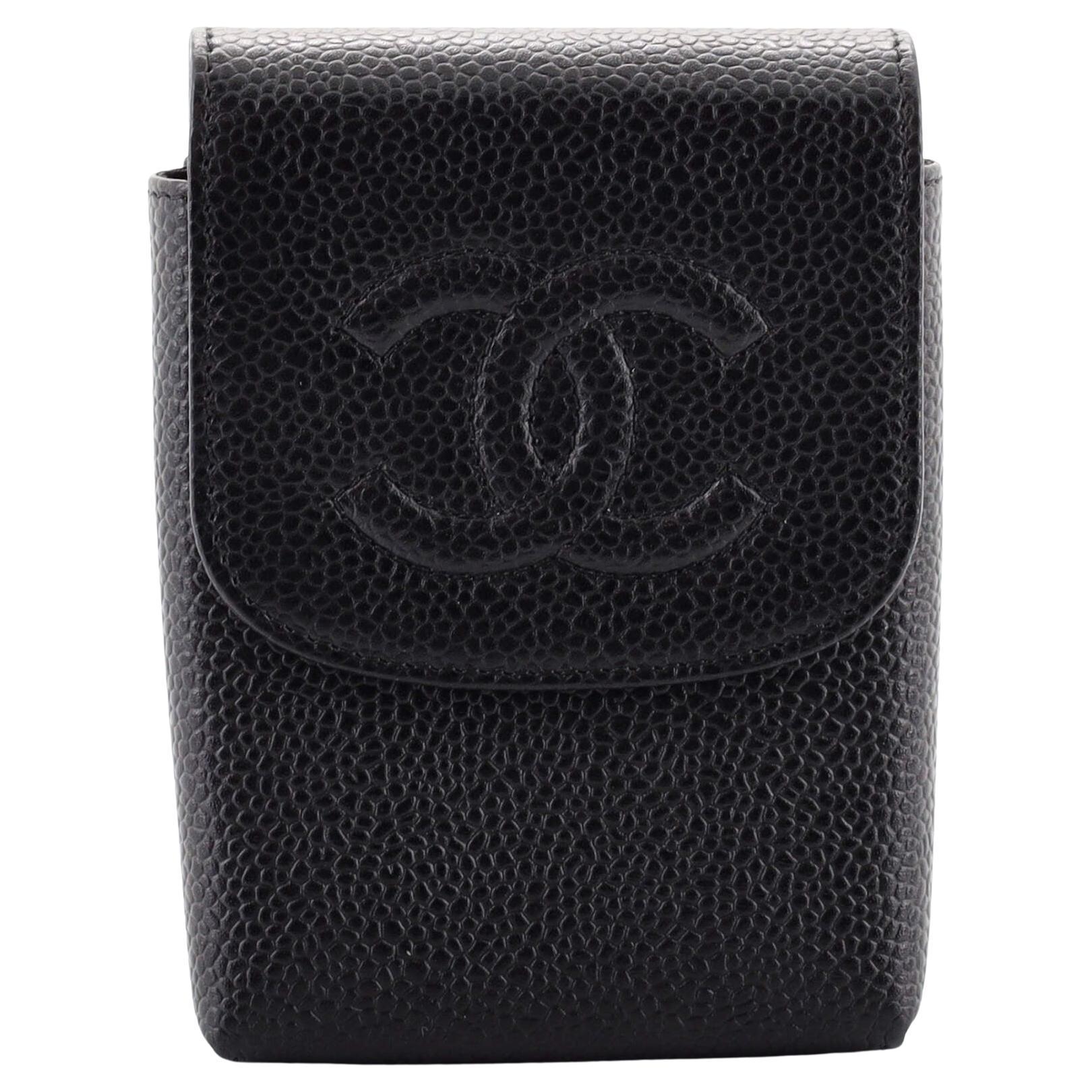 Chanel Vintage Timeless CC Phone Holder Pouch Caviar Mini