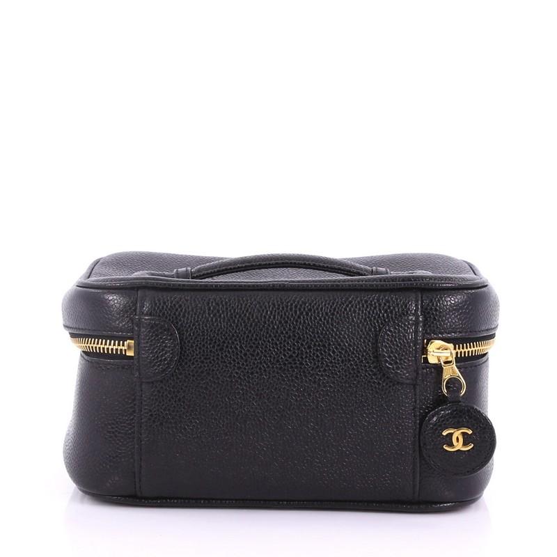 Chanel Vintage Timeless Cosmetic Case Caviar In Good Condition In NY, NY