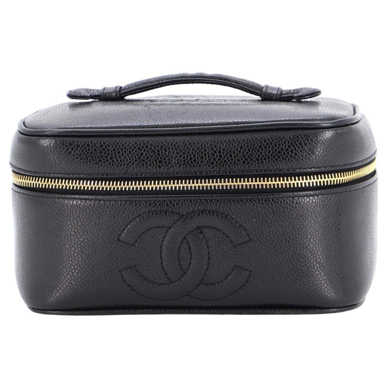 Chanel Vintage Timeless Cosmetic Case Caviar Medium at 1stDibs