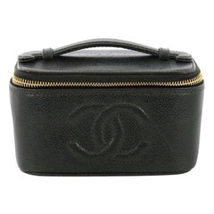 Chanel Vintage Timeless Cosmetic Case Caviar Small