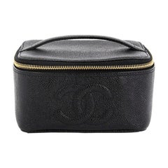 Chanel Vintage Timeless Cosmetic Case Caviar Small