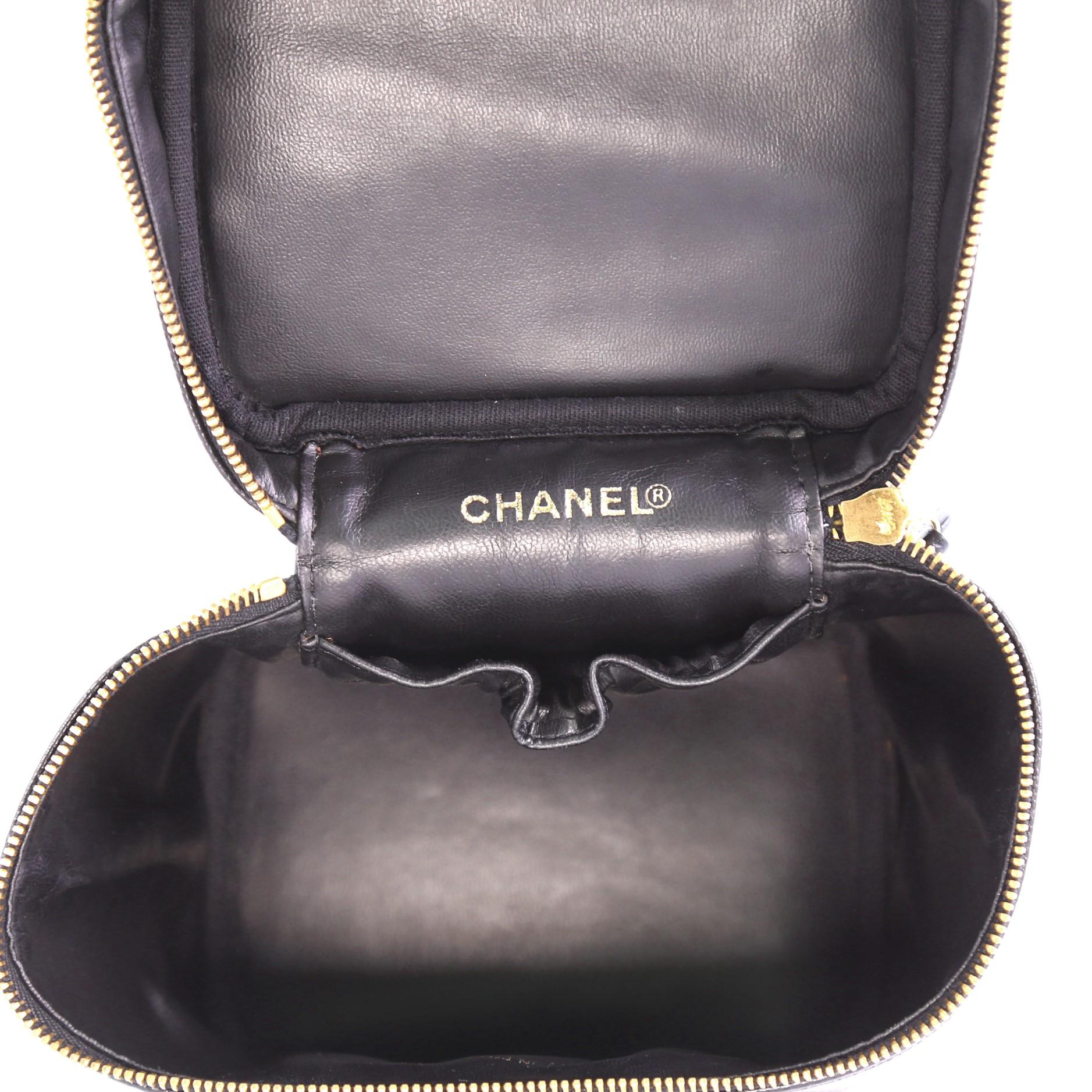 Chanel Vintage Timeless Cosmetic Case Caviar Tall 1