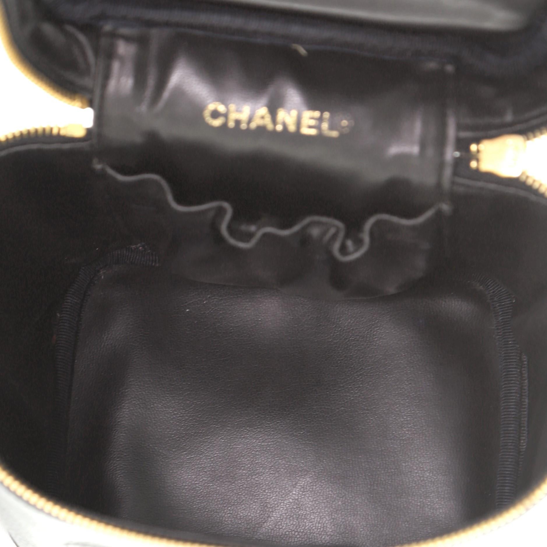 Chanel Vintage Timeless Cosmetic Case Caviar Tall 1