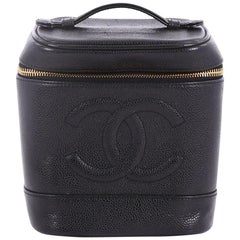 Chanel Vintage Timeless Cosmetic Case Caviar Tall