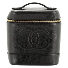 Chanel Vintage Timeless Cosmetic Case Caviar Tall