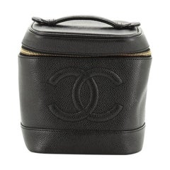 Chanel Vintage Timeless Cosmetic Case Caviar Tall