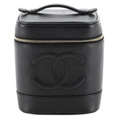Chanel Vintage Timeless Cosmetic Case Caviar Tall