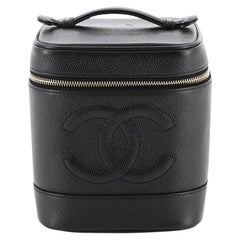 Chanel Vintage Timeless Cosmetic Case Caviar Tall