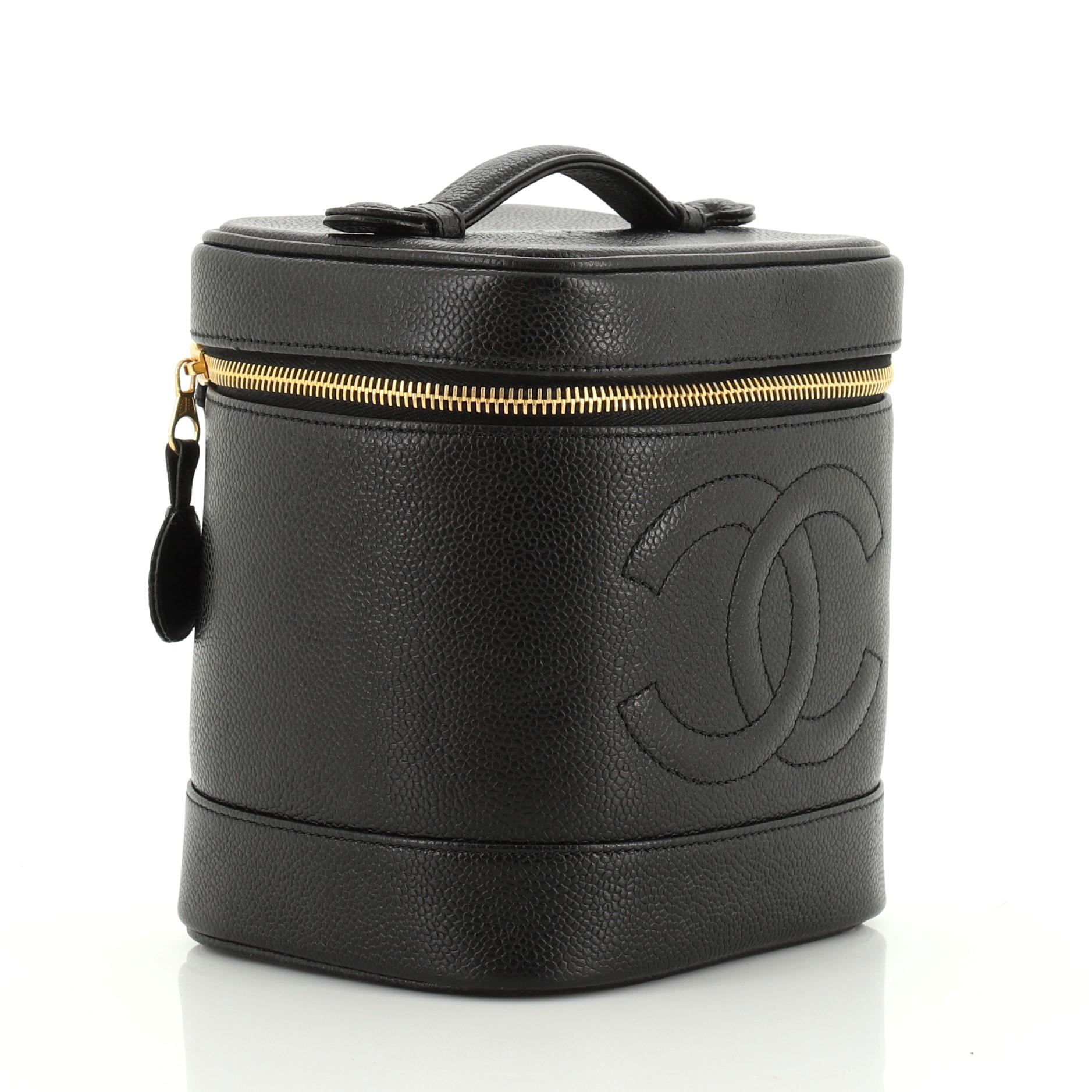 Black Chanel Vintage Timeless Cosmetic Case