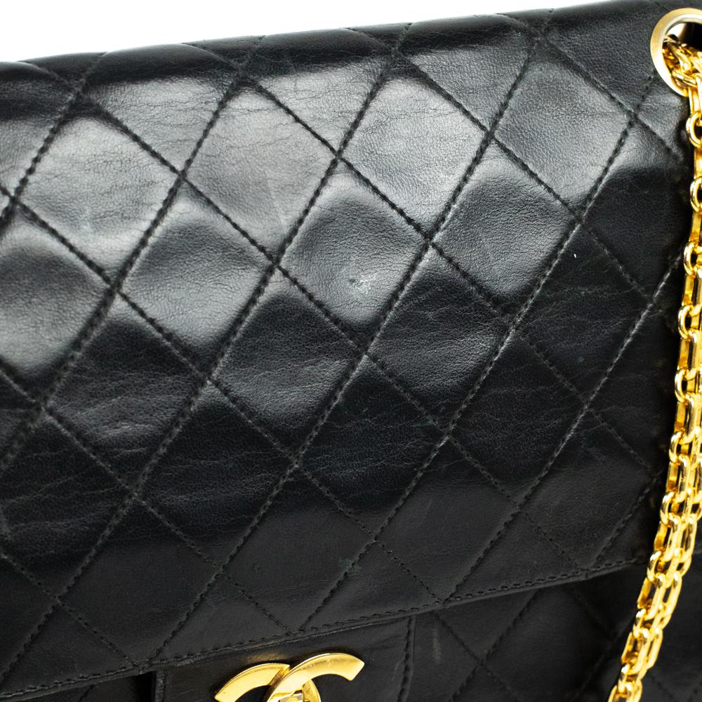 Chanel, Vintage Timeless in black leather For Sale 6