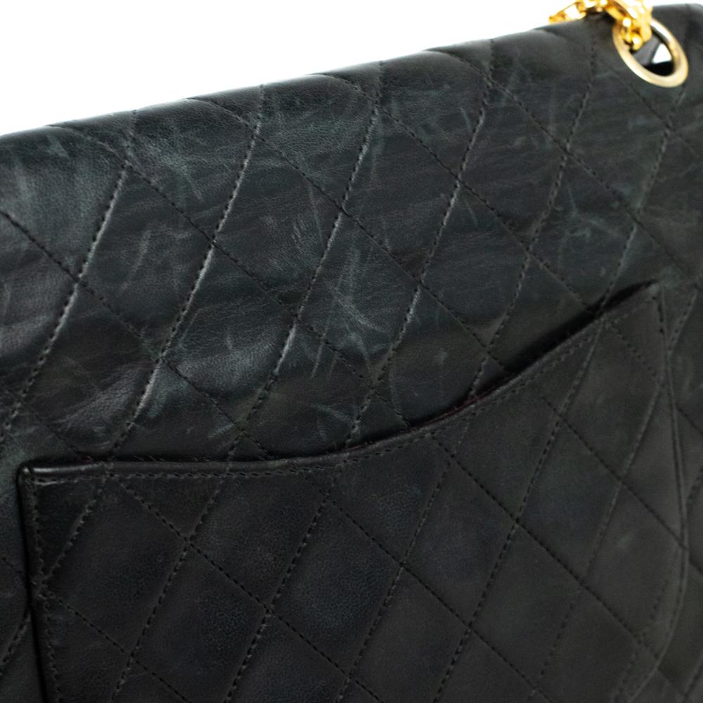 Chanel, Vintage Timeless in black leather For Sale 8
