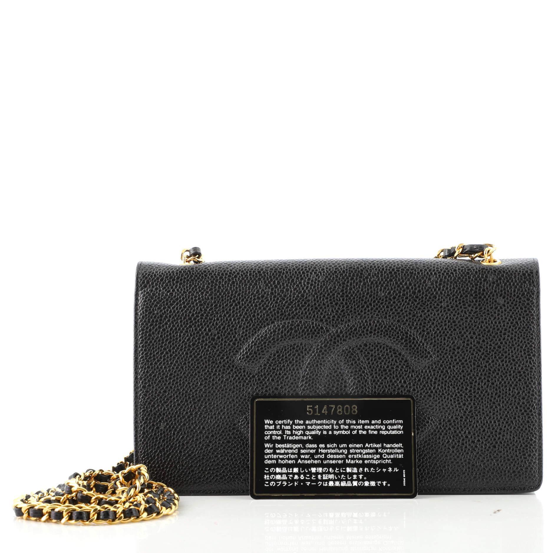 Chanel Vintage Timeless Organizer Wallet on Chain Caviar at 1stDibs