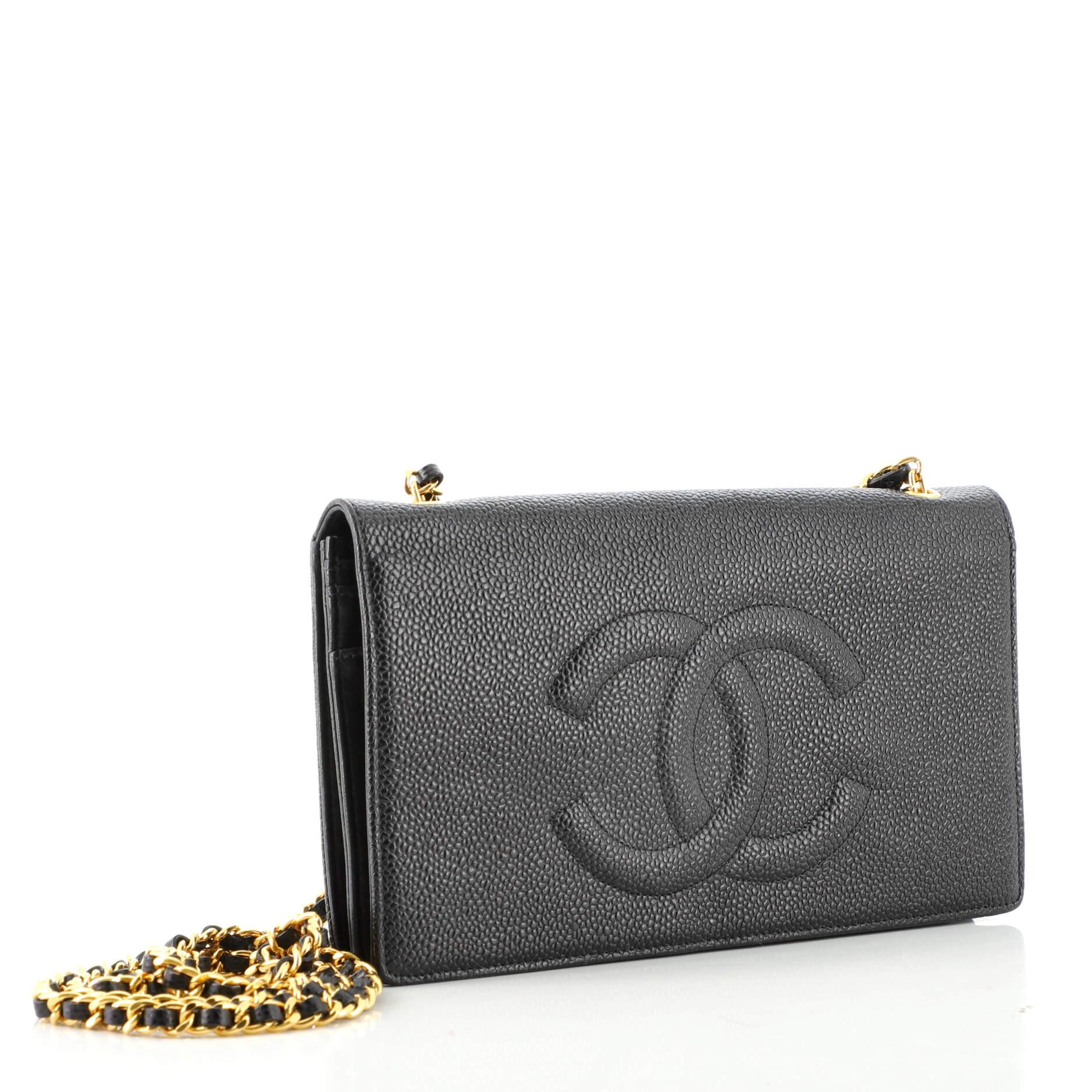 Chanel Vintage Timeless Organizer Wallet on Chain Caviar at 1stDibs