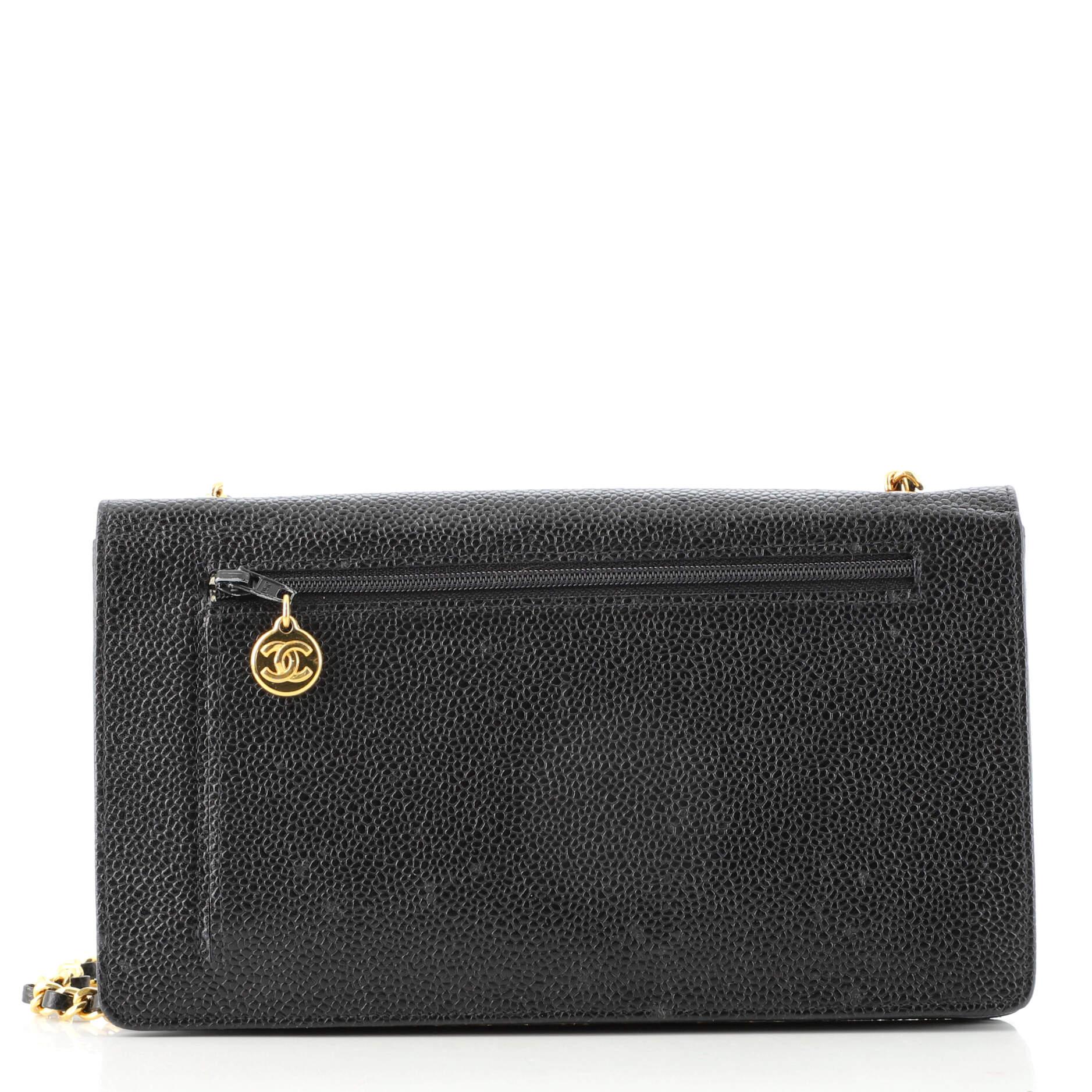 Chanel Vintage Timeless Organizer Wallet on Chain Caviar at 1stDibs