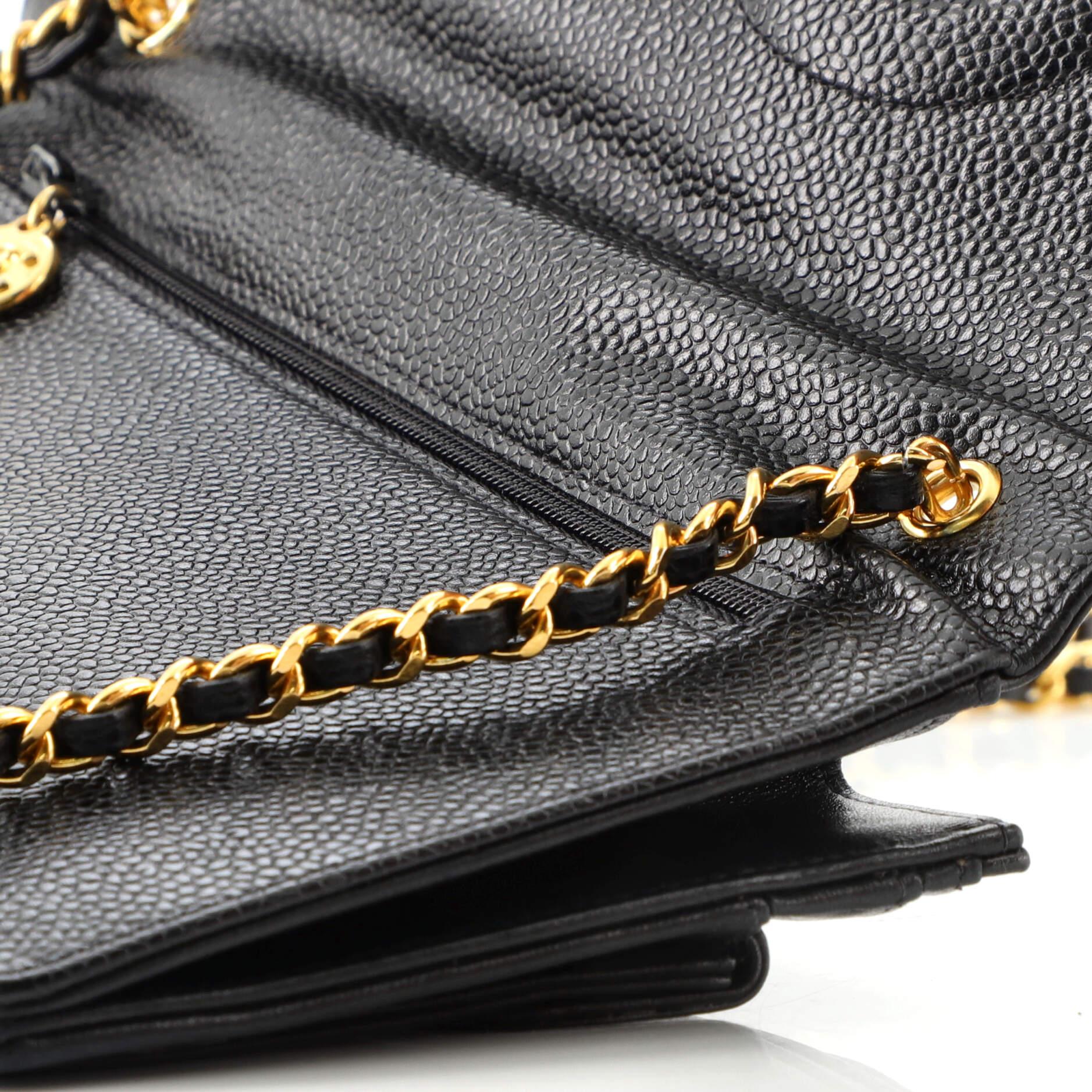 Chanel Vintage Timeless Organizer Wallet on Chain Caviar at 1stDibs