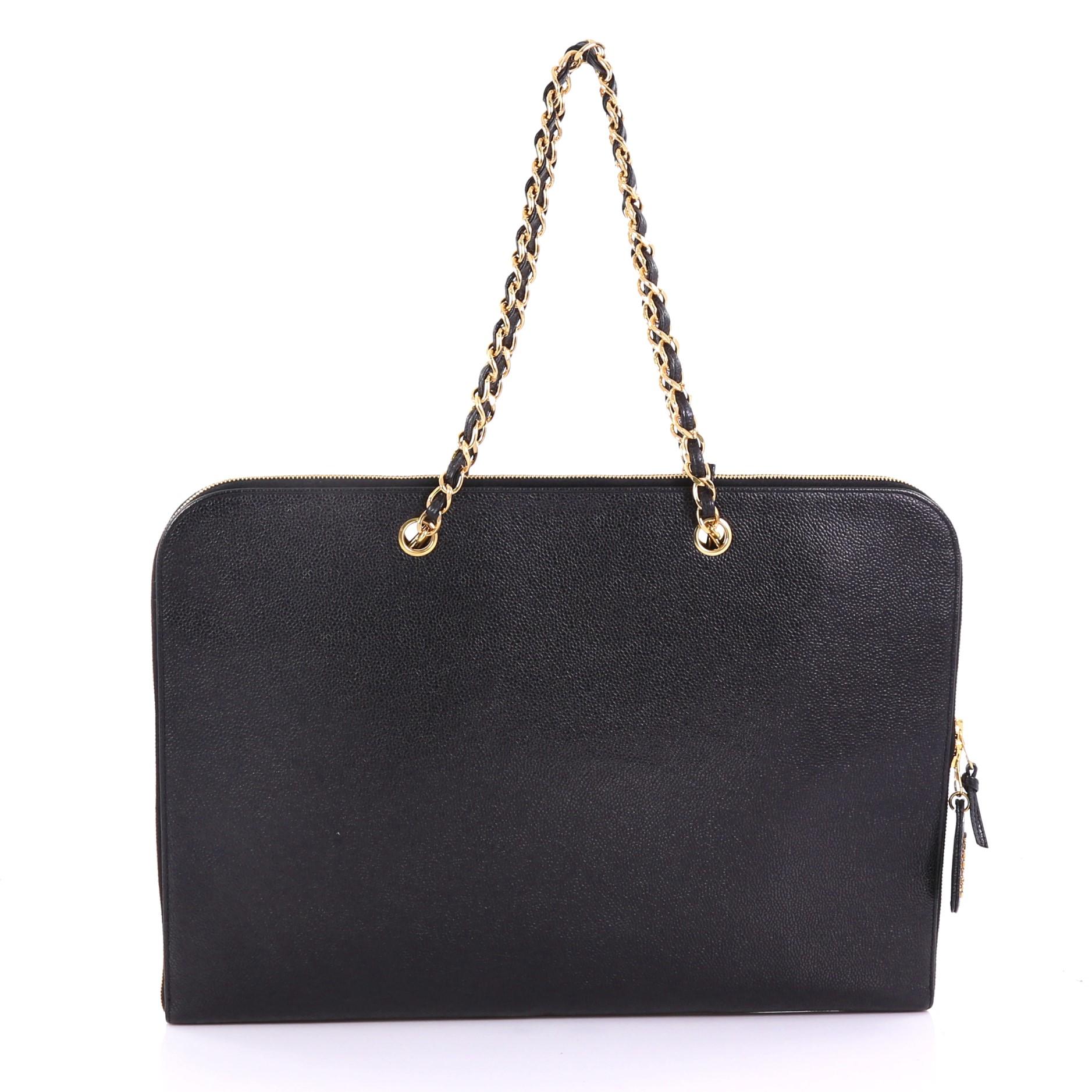 Chanel Vintage Timeless Portfolio Tote Caviar Large In Good Condition In NY, NY