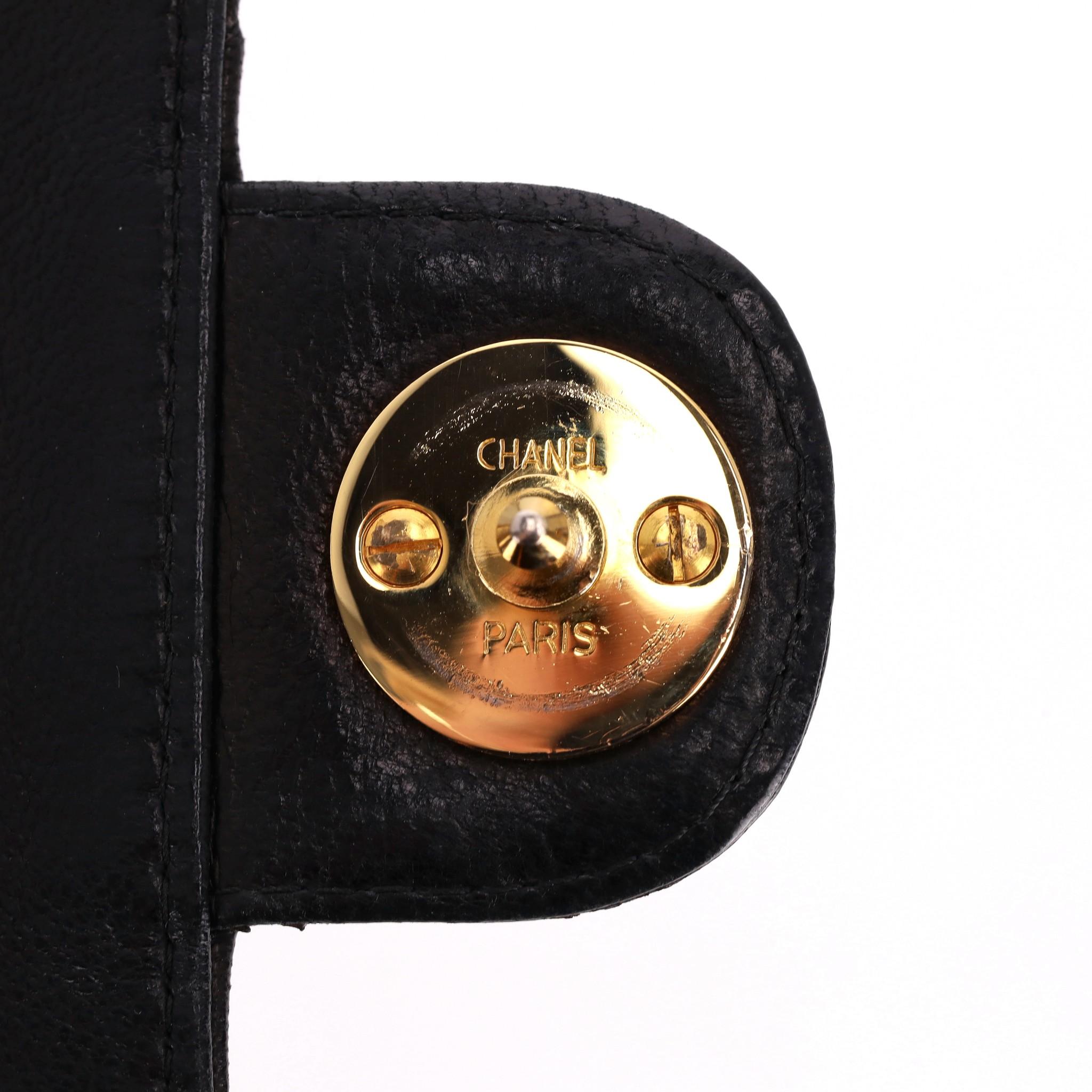 Chanel Vintage Timeless Single Flap Medium Lambskin Leather Bag For Sale 5