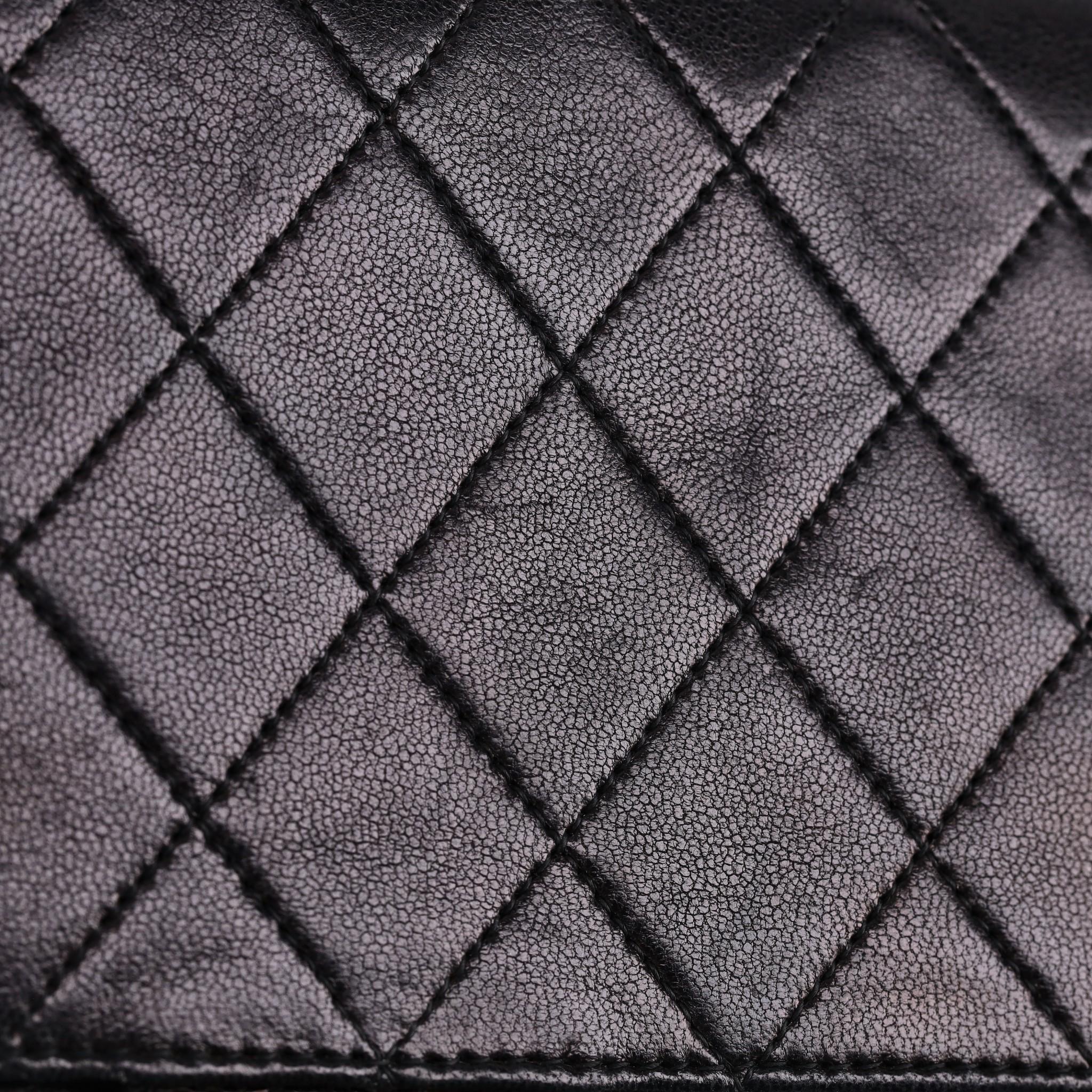 Chanel Vintage Timeless Single Flap Medium Lambskin Leather Bag For Sale 10