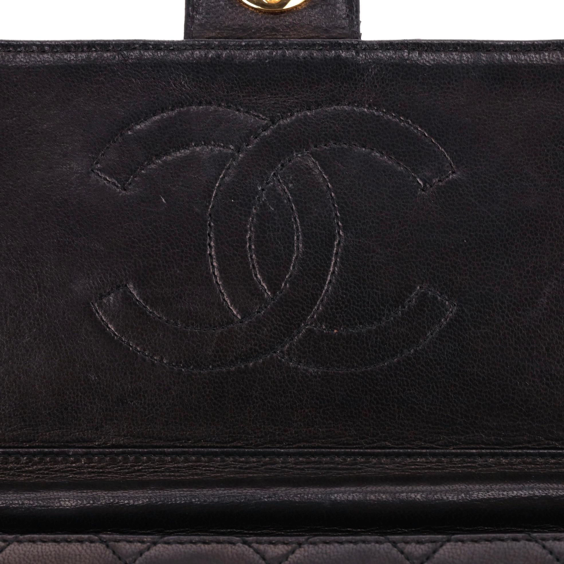 Chanel Vintage Timeless Single Flap Medium Lambskin Leather Bag For Sale 1