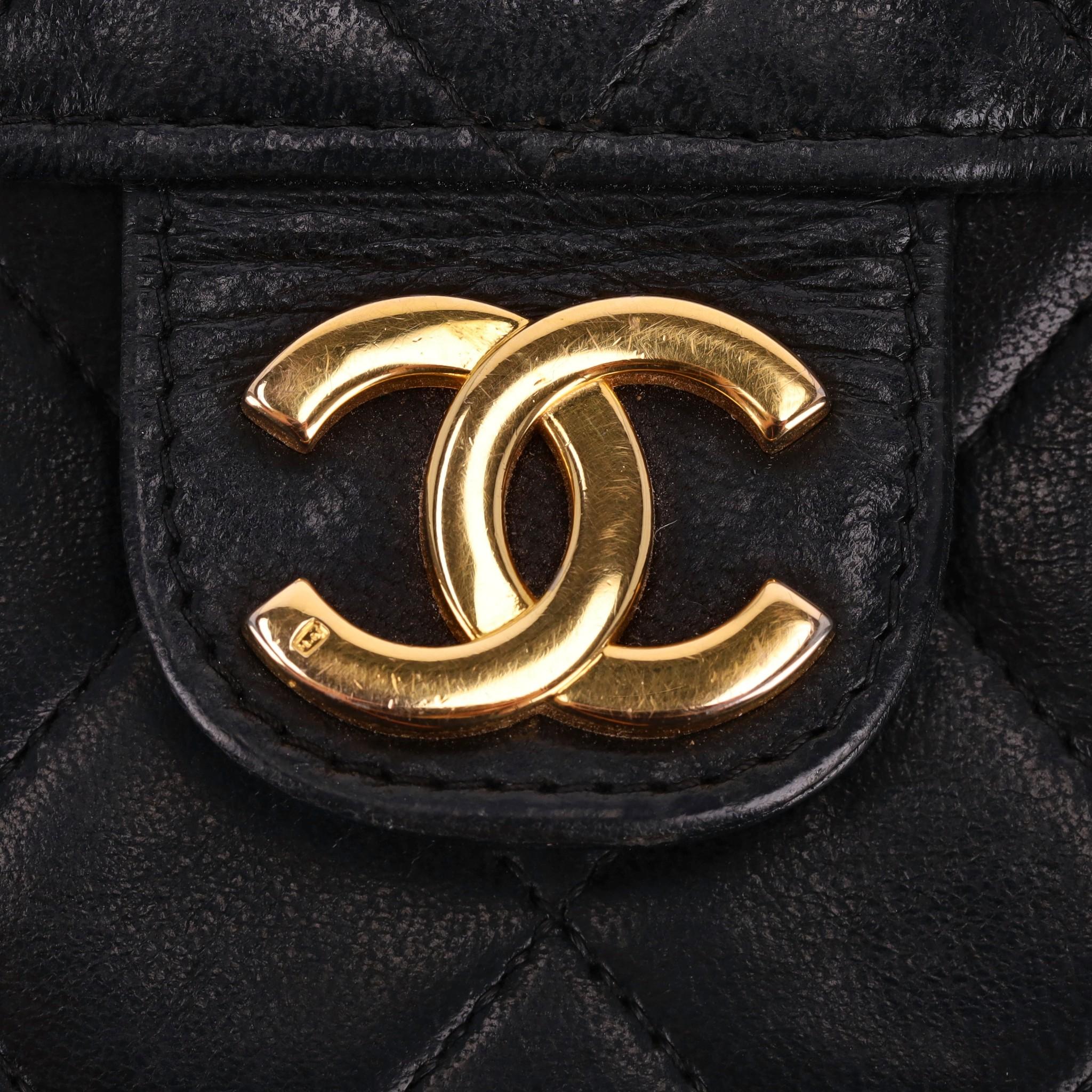 Chanel Vintage Timeless Single Flap Small Lambskin Leather Bag For Sale 2