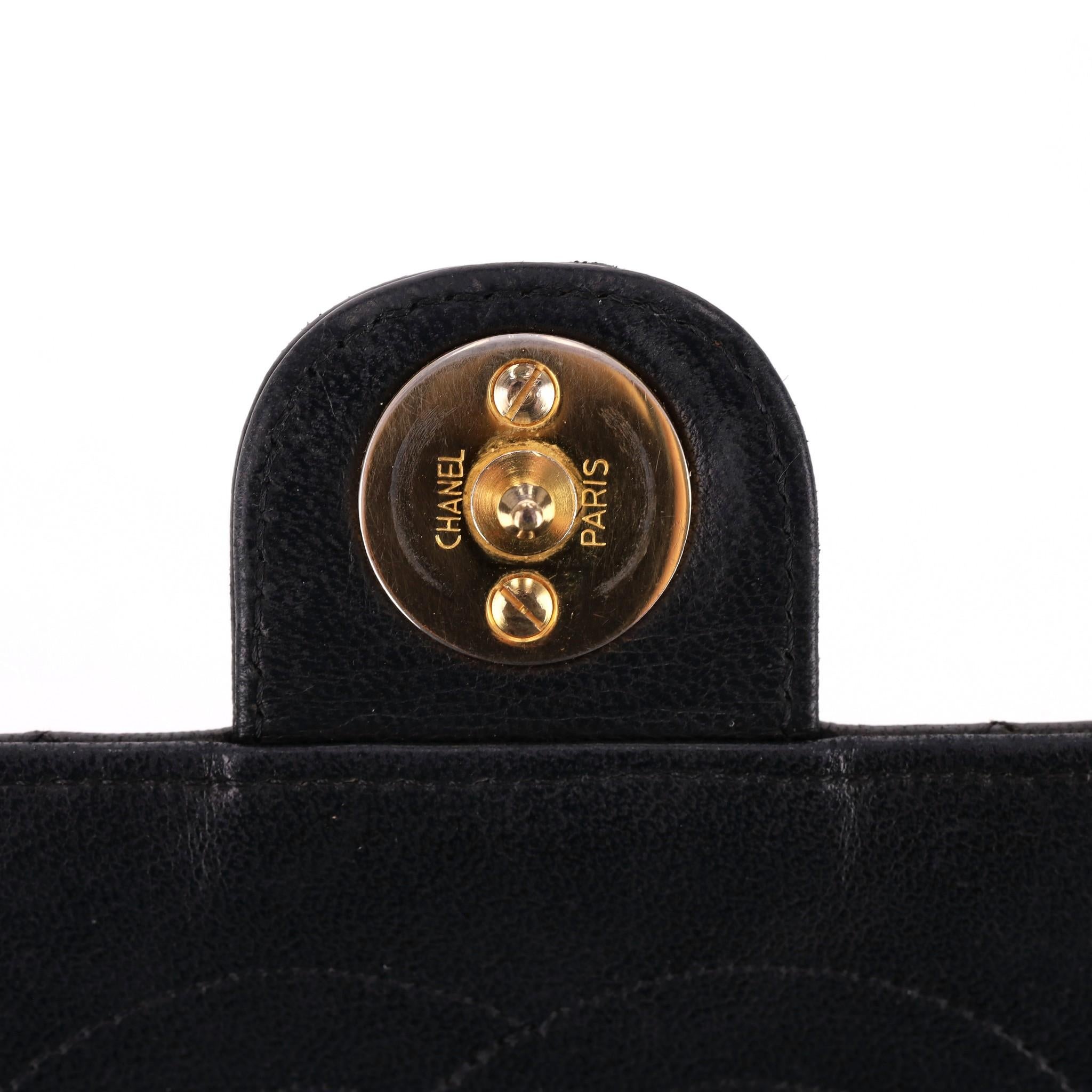 Chanel Vintage Timeless Single Flap Small Lambskin Leather Bag For Sale 3