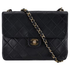 Chanel Vintage Timeless Single Flap Small Lambskin Leather Bag