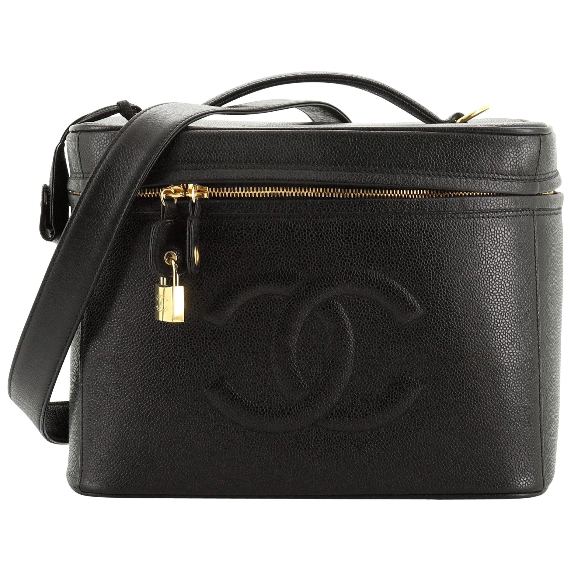 Chanel Vintage Timeless Vanity Case Caviar Large at 1stDibs