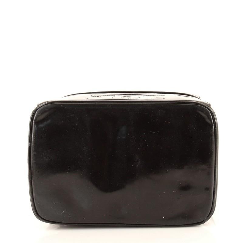 Black Chanel Vintage Timeless Vanity Case Patent Small