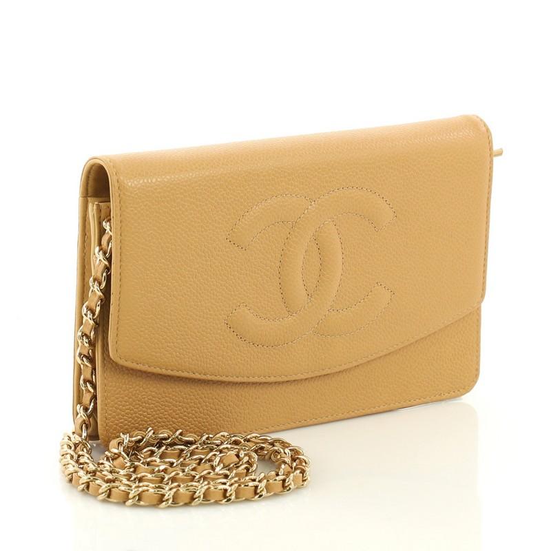 Brown Chanel Vintage Timeless Wallet On Chain Caviar