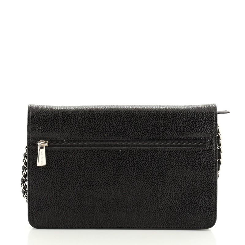 Black Chanel Vintage Timeless Wallet on Chain Caviar