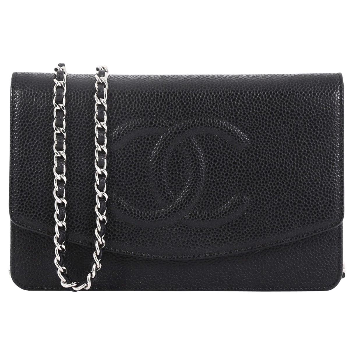 Chanel Vintage Timeless Wallet on Chain Caviar at 1stDibs