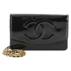 Chanel Vintage Timeless Brieftasche auf Kette Patent