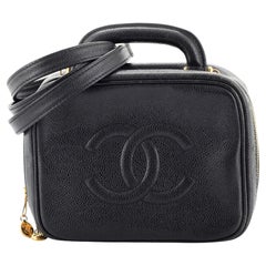 Chanel Vintage Timeless Zip Around Vanity Case Caviar Small Exterior Mate