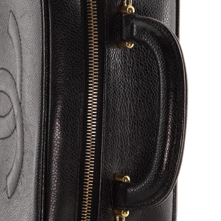 Chanel Vintage Timeless Zip Around Vanity Case Caviar Small at 1stDibs