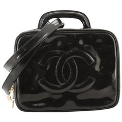 Chanel Vintage Timeless Zip Around Vanity Case Patent Small